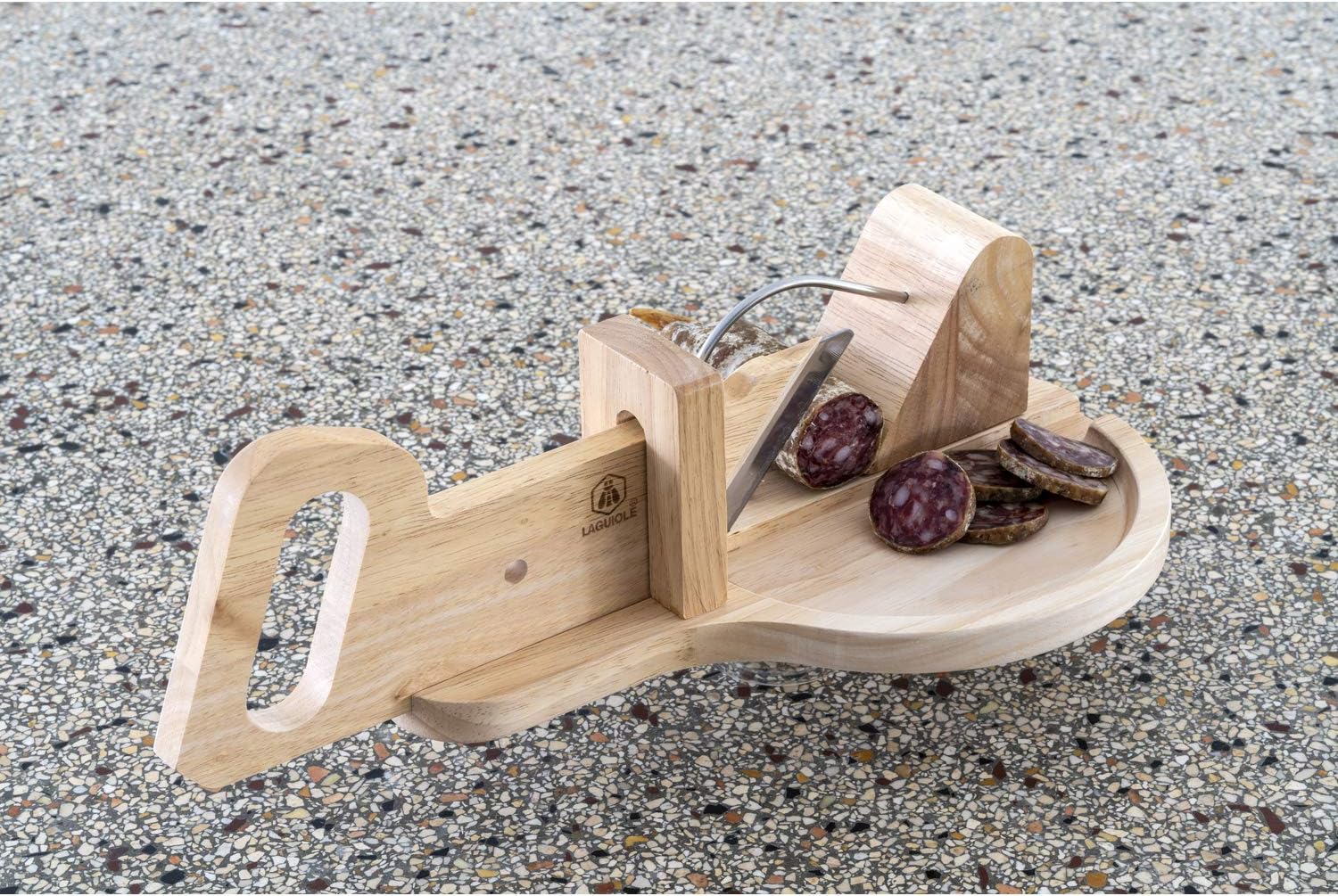 Laguiole - trancheuse à saucisson et charcuterie - plateau bois - compacte et précise