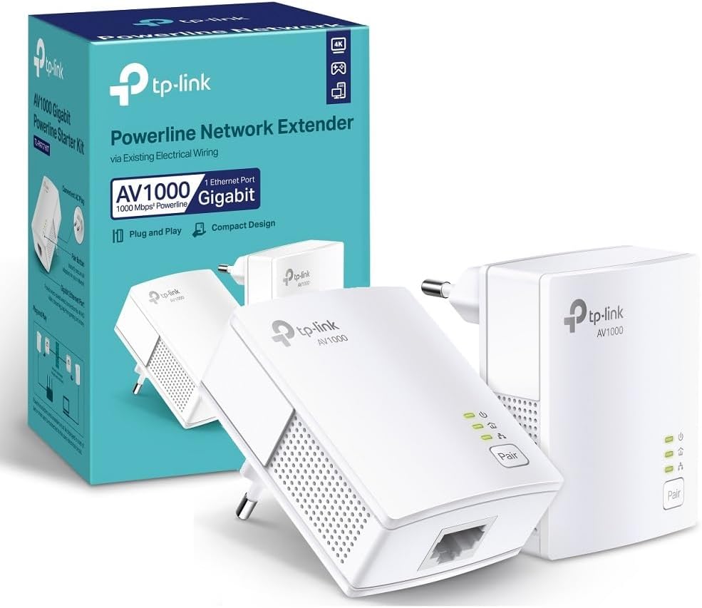 TP-Link - CPL série 1000 Mbps - 1 port Gigabit, prise intégrée - TL-PA717 KIT