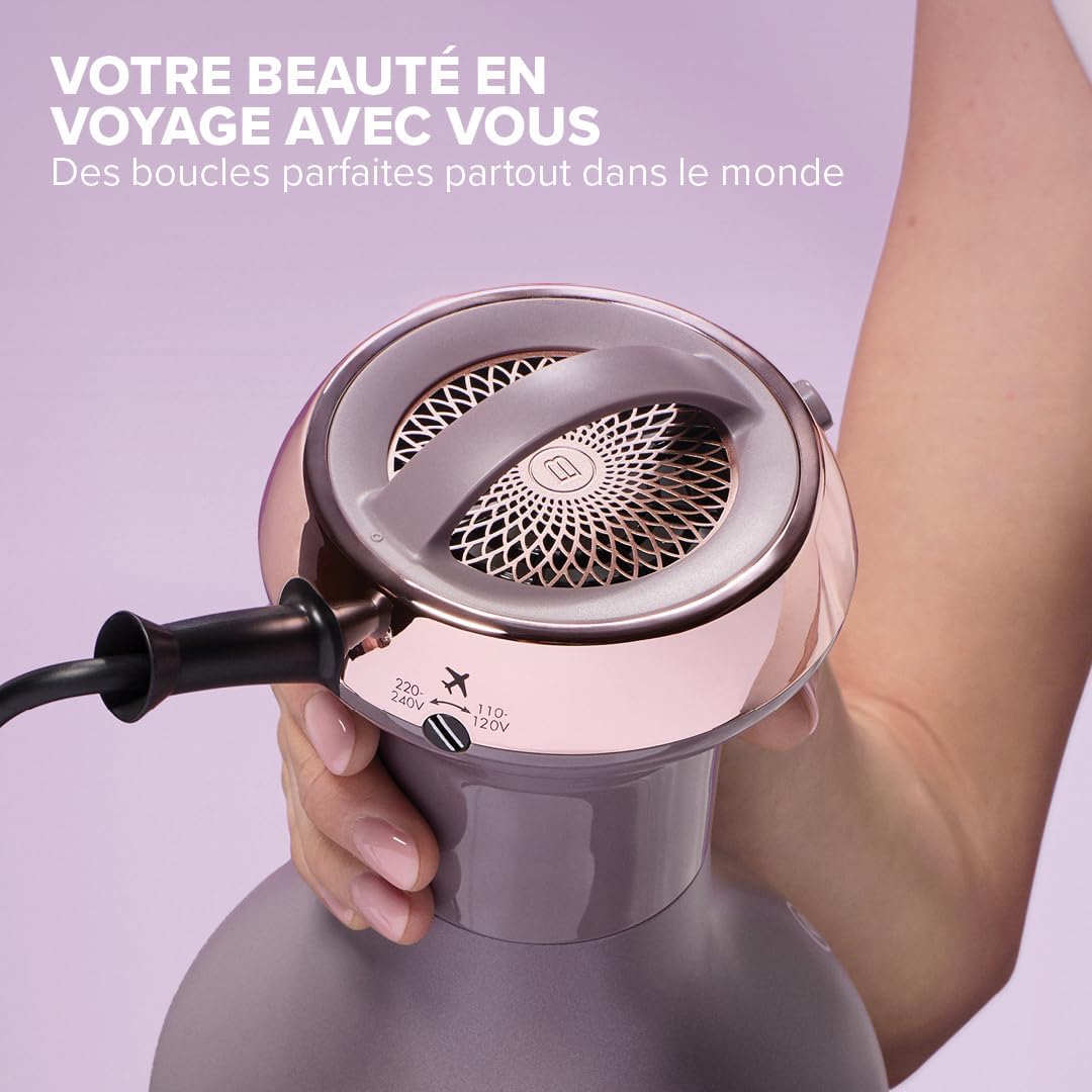 Belissima – Diffuseur Sèche-cheveux Pro – Gris Rose – Boucles, chaleur homogène, séchage rapide