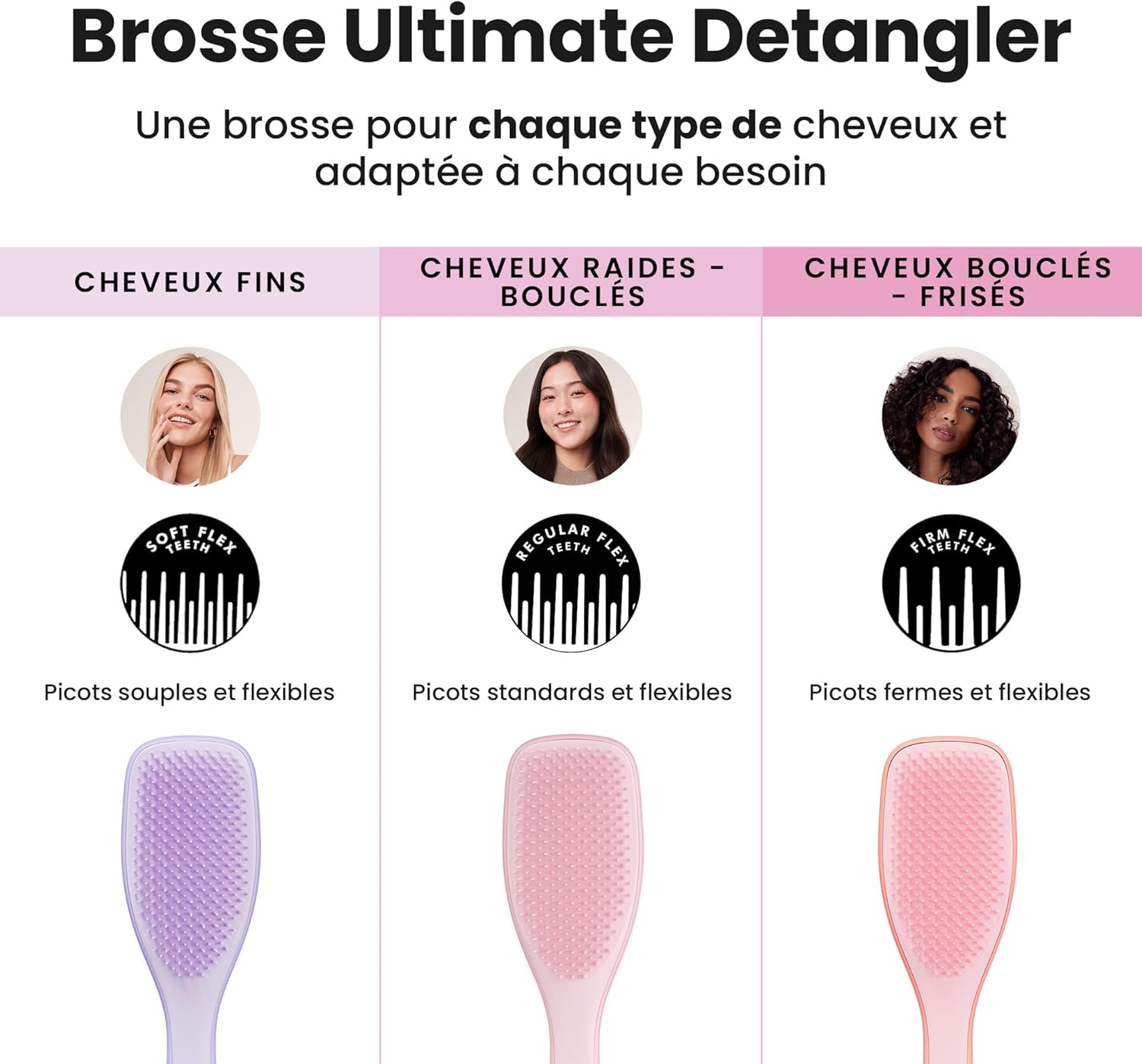 Tangle Teezer - Ultimate Detangler - picots souples, réduit casse, cheveux fins et colorés