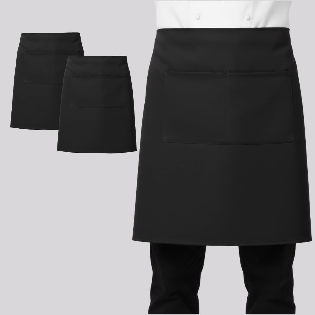 LEFUNDA - Tablier cuisine réglable, 3 poches, étanche, longues lanières, mixte