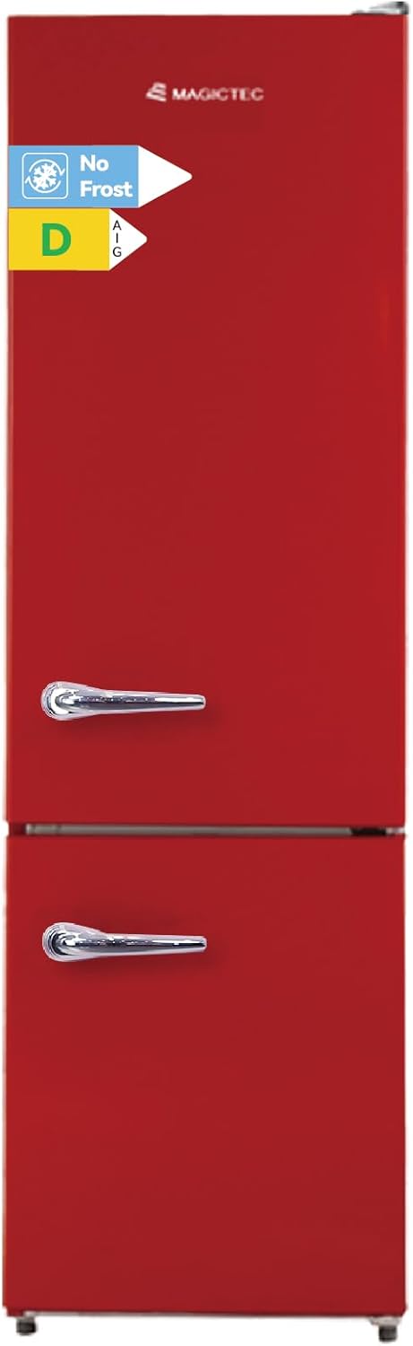 magictec - Frigo vintage rétro 179cm, 236L, No Frost, alarme porte