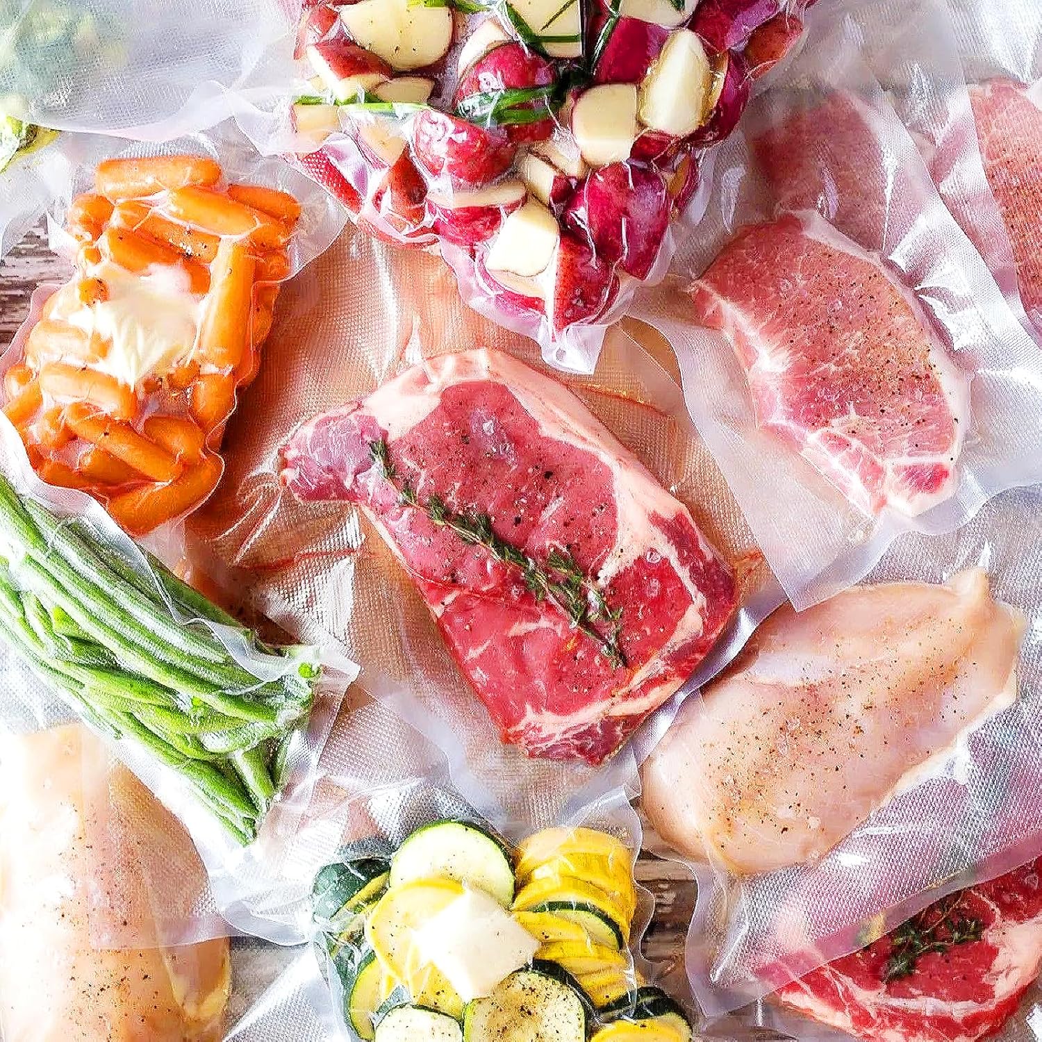 Sac sous vide alimentaire - pack 6 rouleaux - 28/25/20x300cm - sans BPA