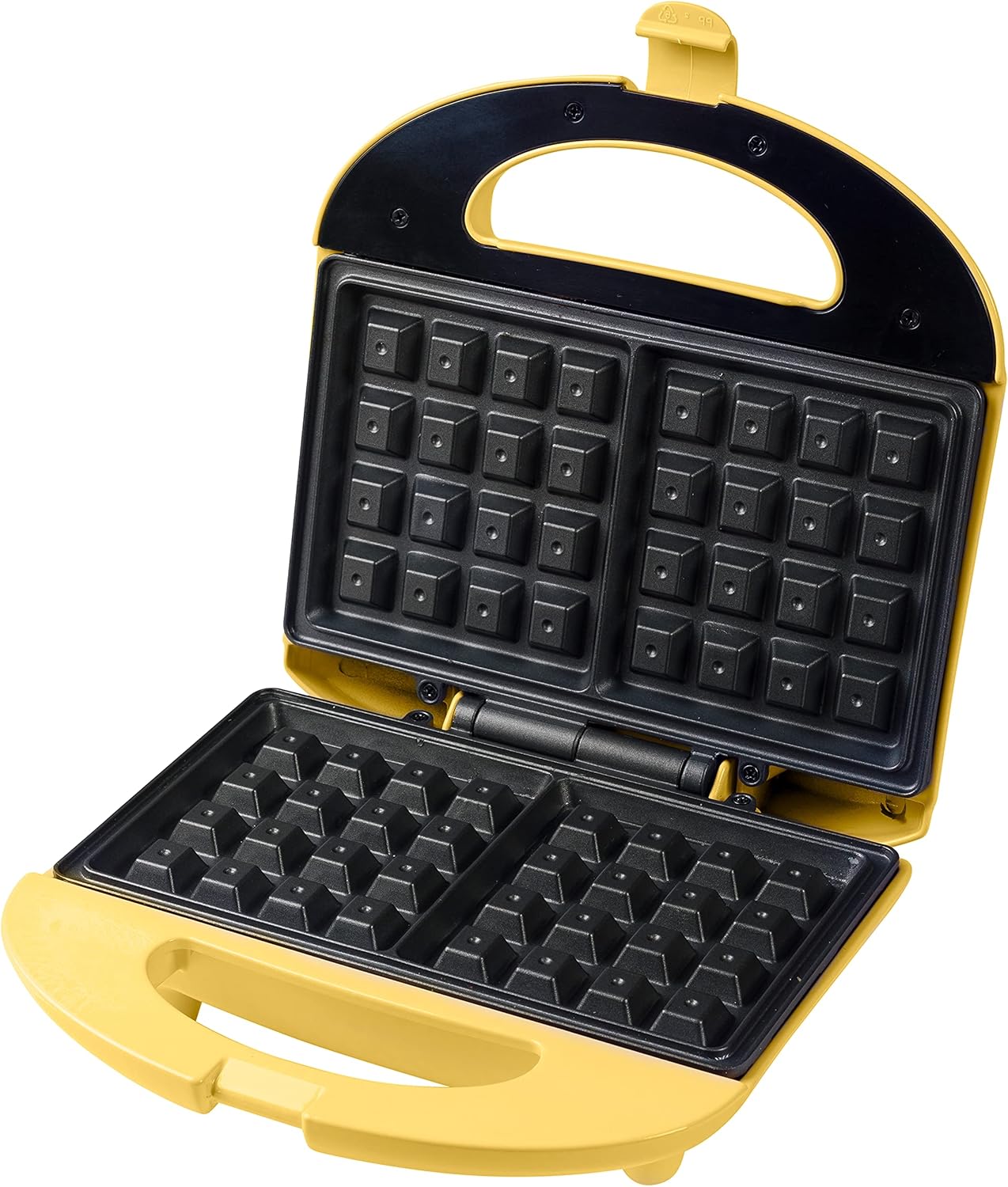 Bestron - gaufrier rétro 700W, anti-adhésif, jaune, dimensions compactes