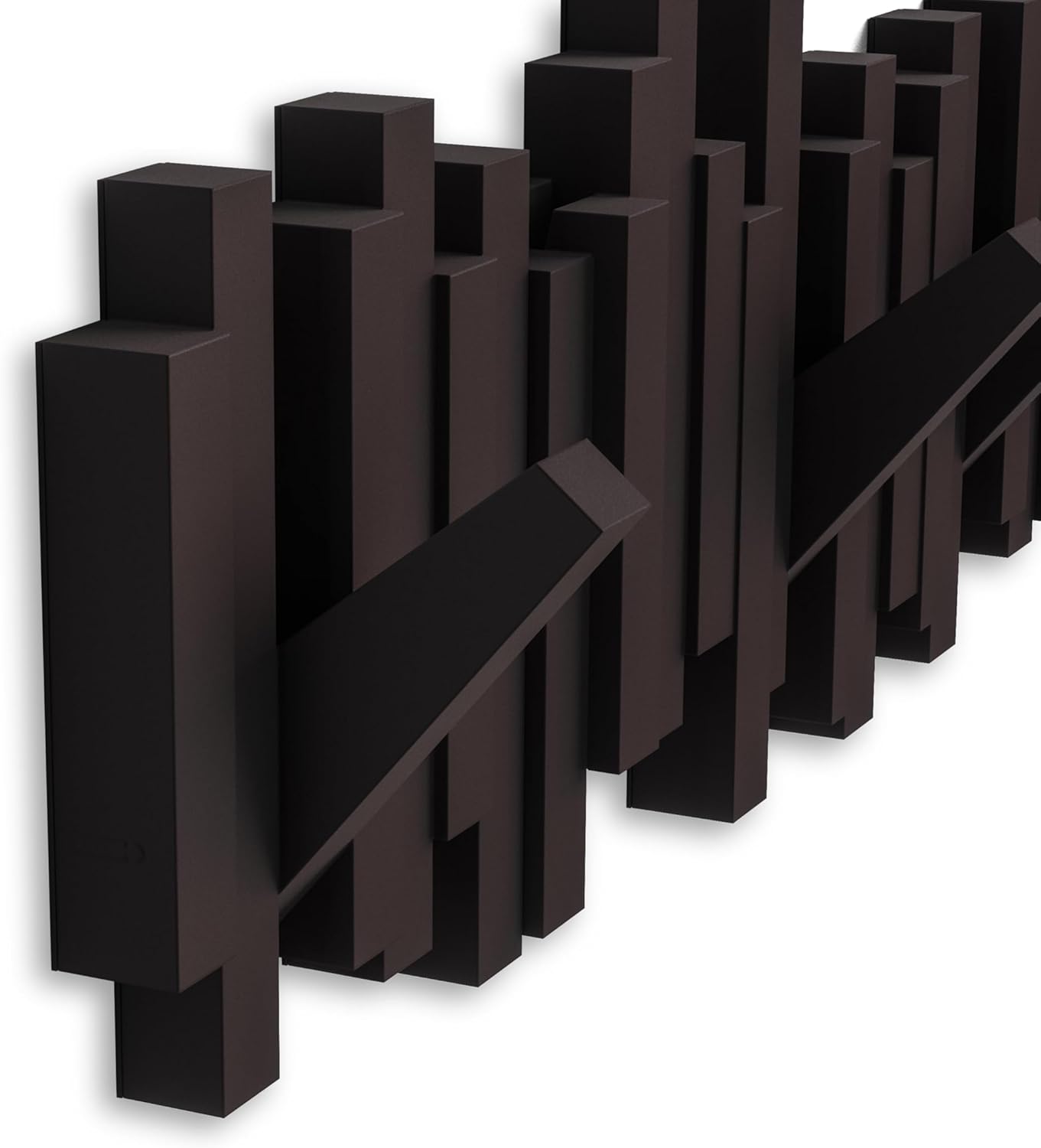 Umbra - Sticks portemanteau mural - 5 crochets rabattables - espresso