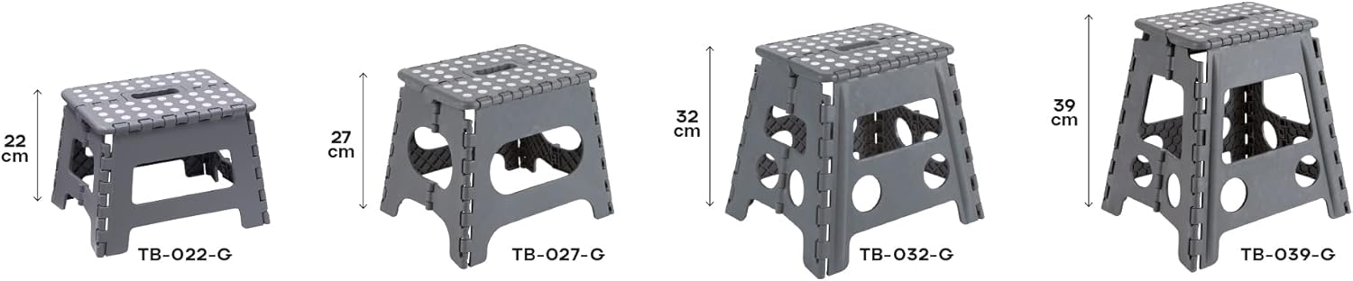 Arregui - tabouret pliant multiusage - 22cm - marchepied gris - TB-022-G