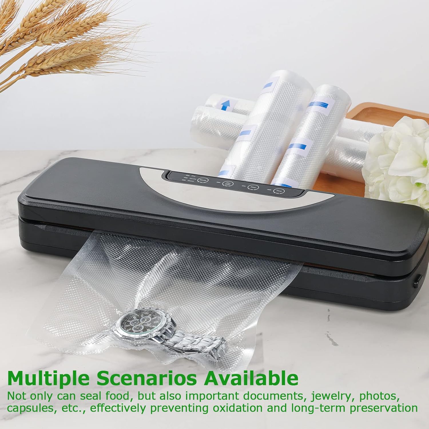 Rouleau sous vide alimentaire - lot de 6 - 28/20/15x300cm - compatible toutes machines