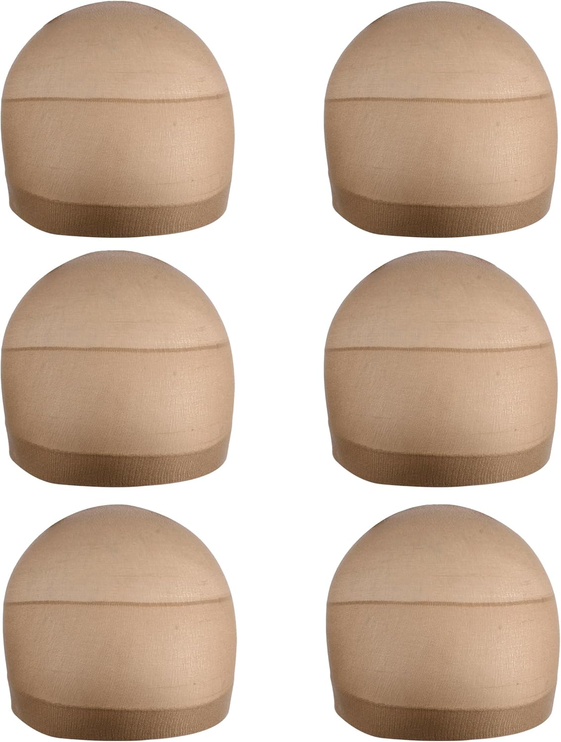Bonnets de perruque - lot de 6 - nylon respirant marron clair unisexe