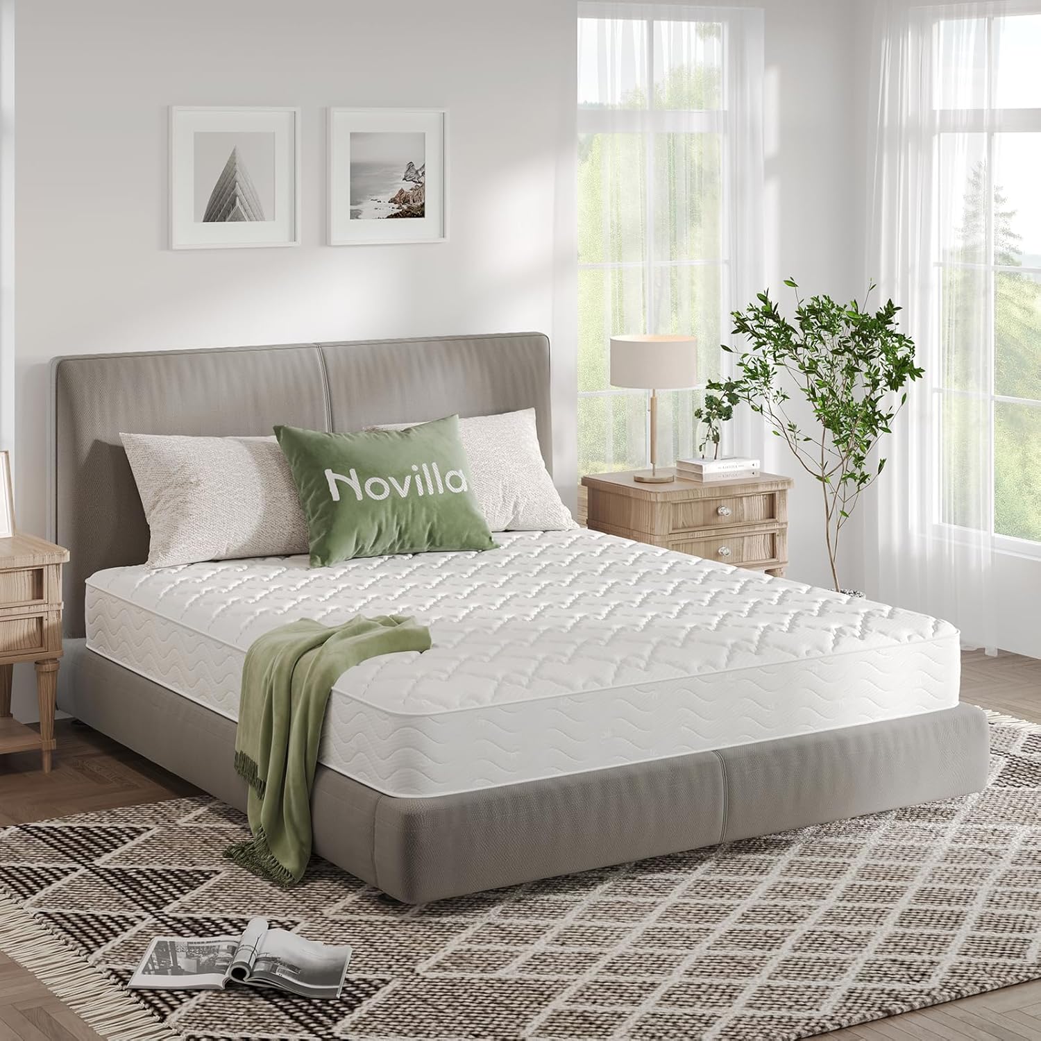 Novilla - Matelas 7 zones, mousse confort, 140x190 cm, 20 cm épaisseur