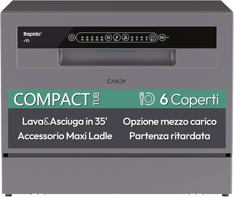 Candy - Mini lave-vaisselle série CP - compact 6 couverts, faible conso - CP 6E51LS