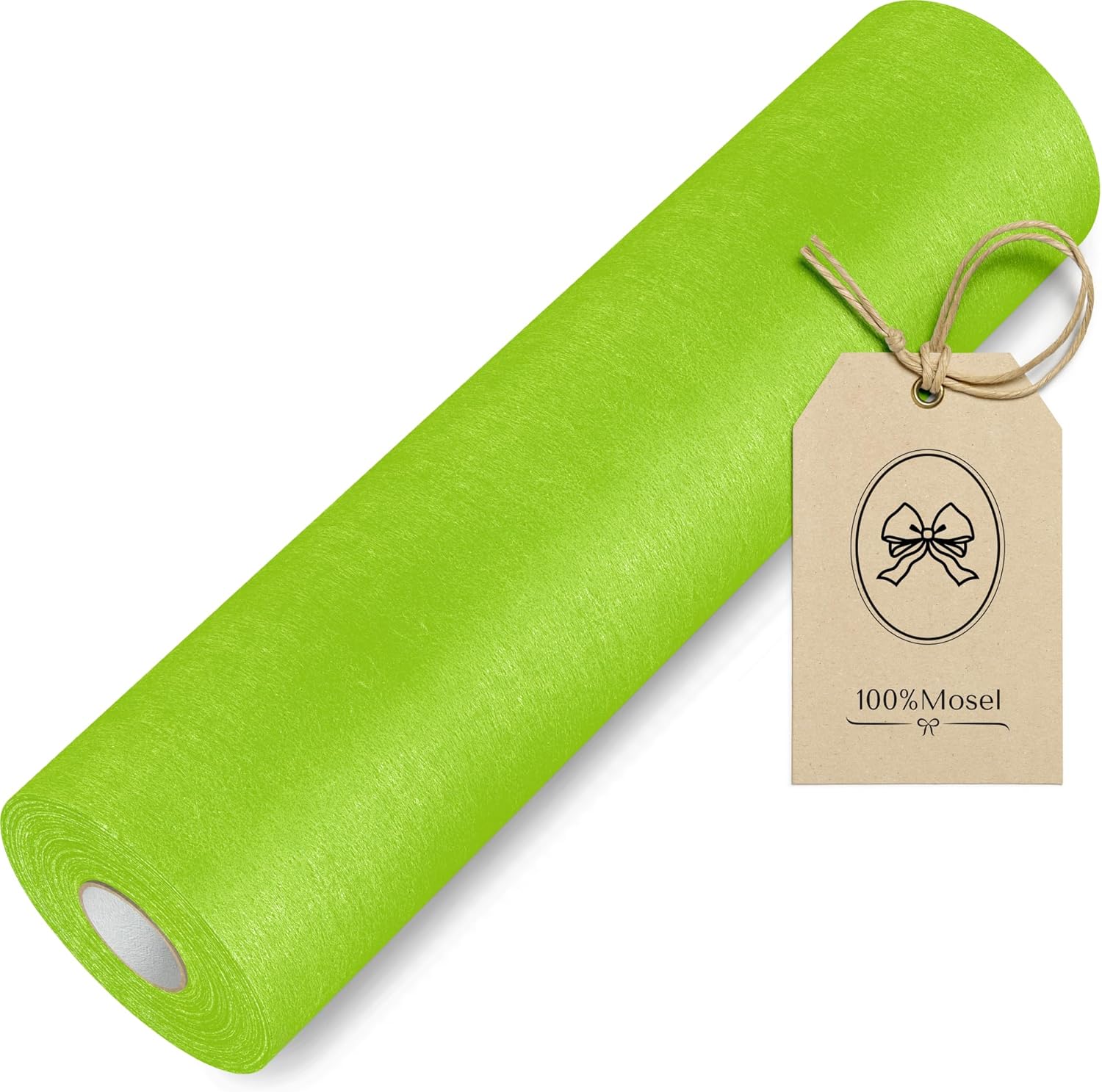 100%Mosel - Chemin de Table Vert Pomme - 30x2500cm - non-tissé, occasions festives