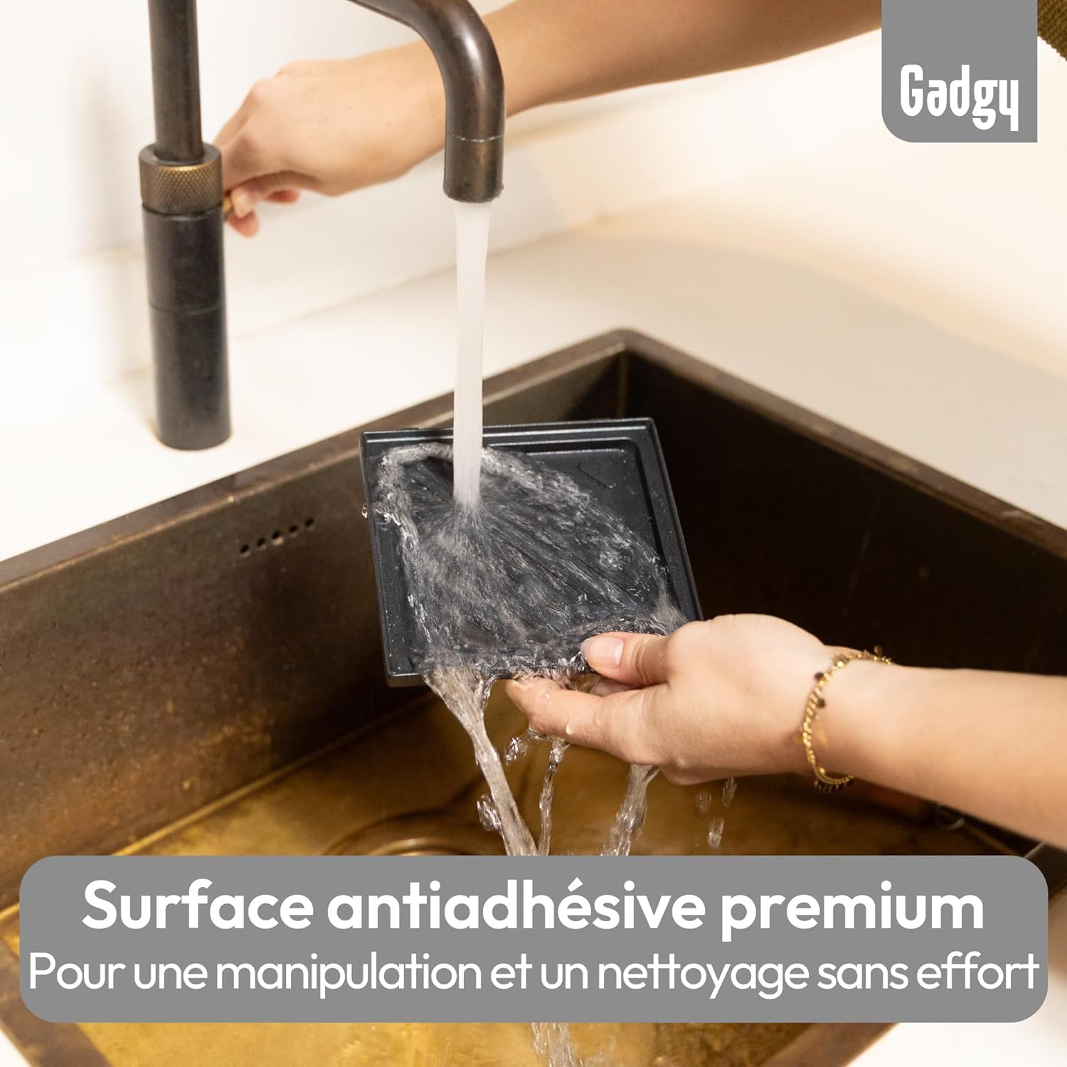 Gadgy - 2 en 1 Gaufrier Croque-Monsieur - compact - plaques antiadhésives, thermostat, rangement vertical