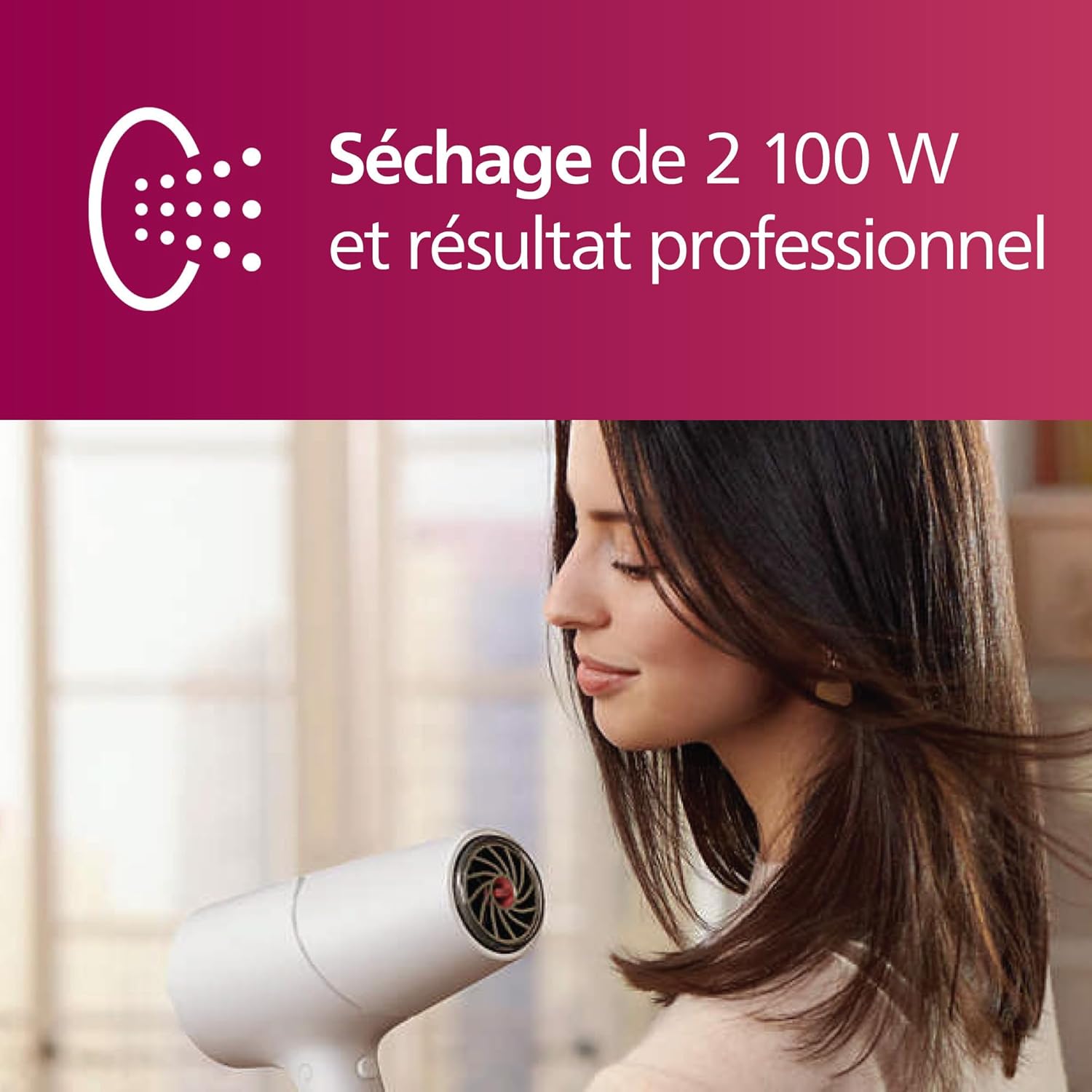 Philips - 5000 Series - sèche-cheveux, 2100W, ThermoShield, ionique, concentrateur, diffuseur - BHD500/20