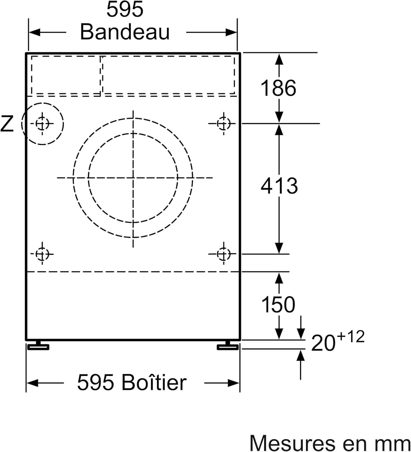 Bosch - Série 6, 7/4 kg, 1400 tr/min, moteur EcoSilence, encastrable WKD28543FR