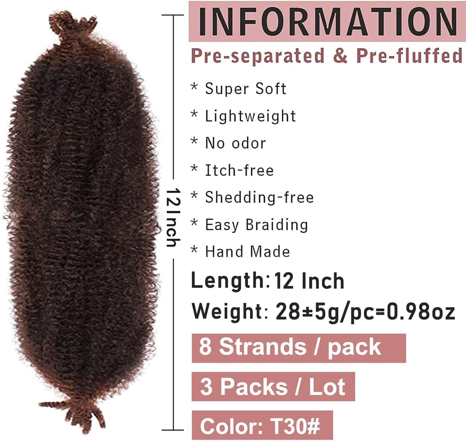 Xtrend - extensions Marley Twist - 30,5 cm - 8 mèches rouge cuivré T30#