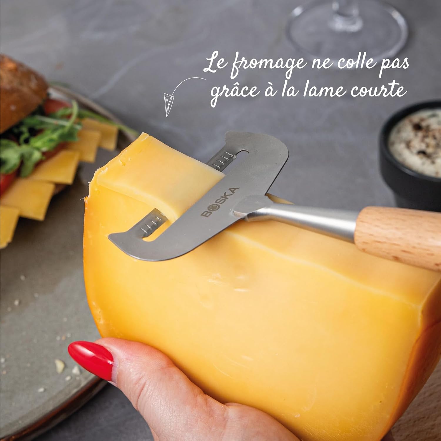 BOSKA - Amigo - tranchette fromage inox/bois ergonomique BSF