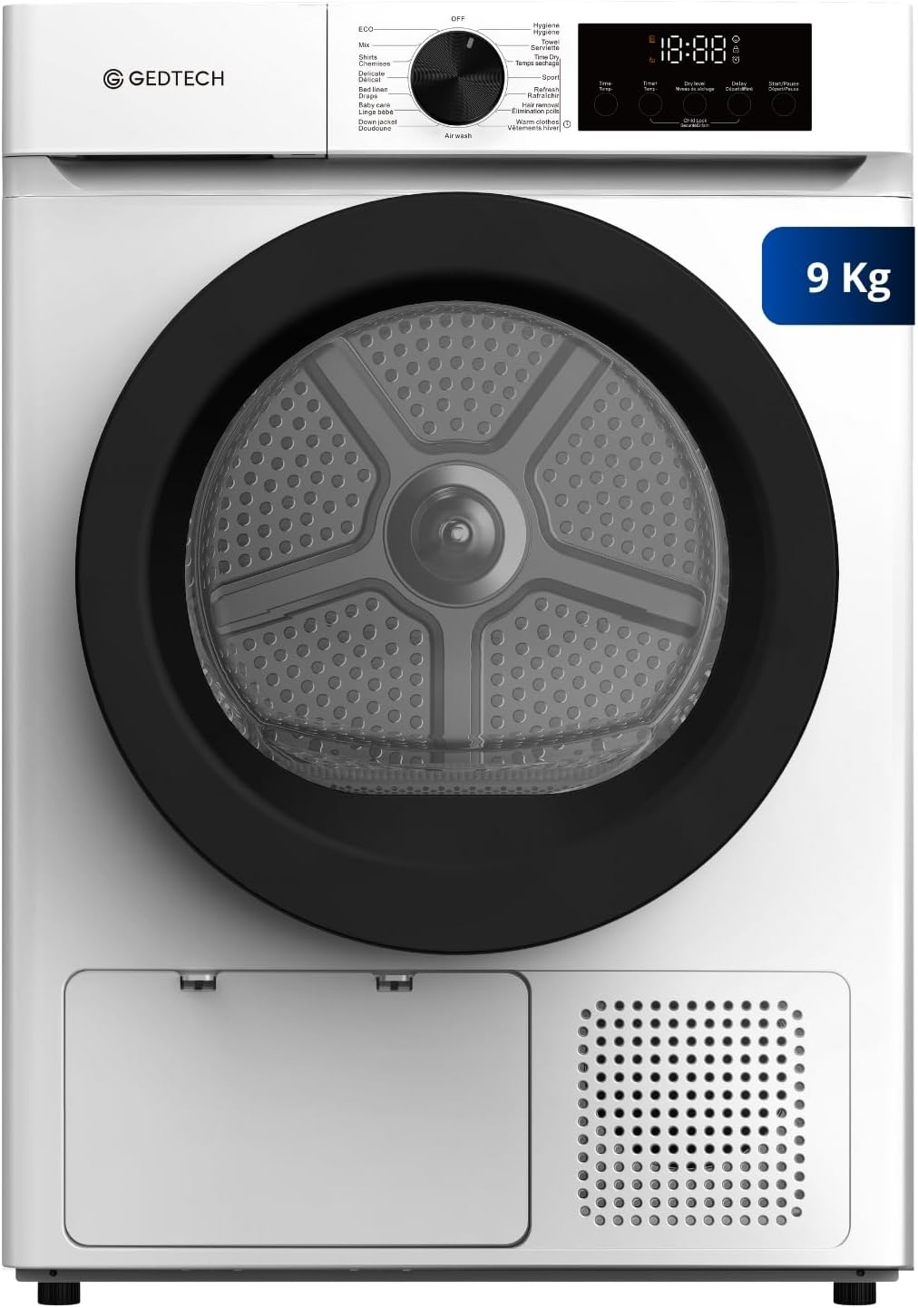 GEDTECH - SLHPE - sèche-linge pompe à chaleur 10kg 16 programmes L60cm SLHPE