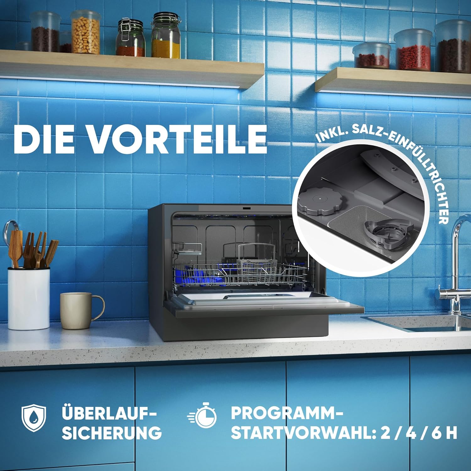 Bomann - Lave-vaisselle compact - design élégant, 6 réglages, 47 dB, TSG7405