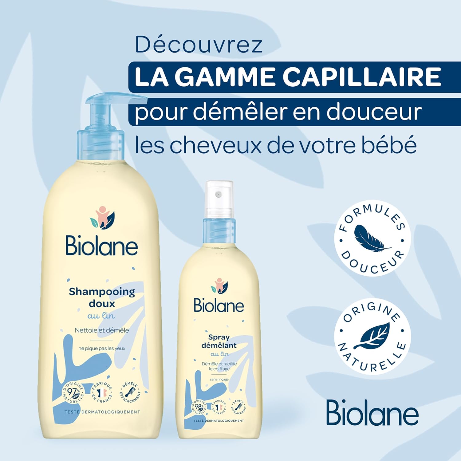 Biolane - spray démêlant bébé 200ml - sans rinçage - 98% naturel