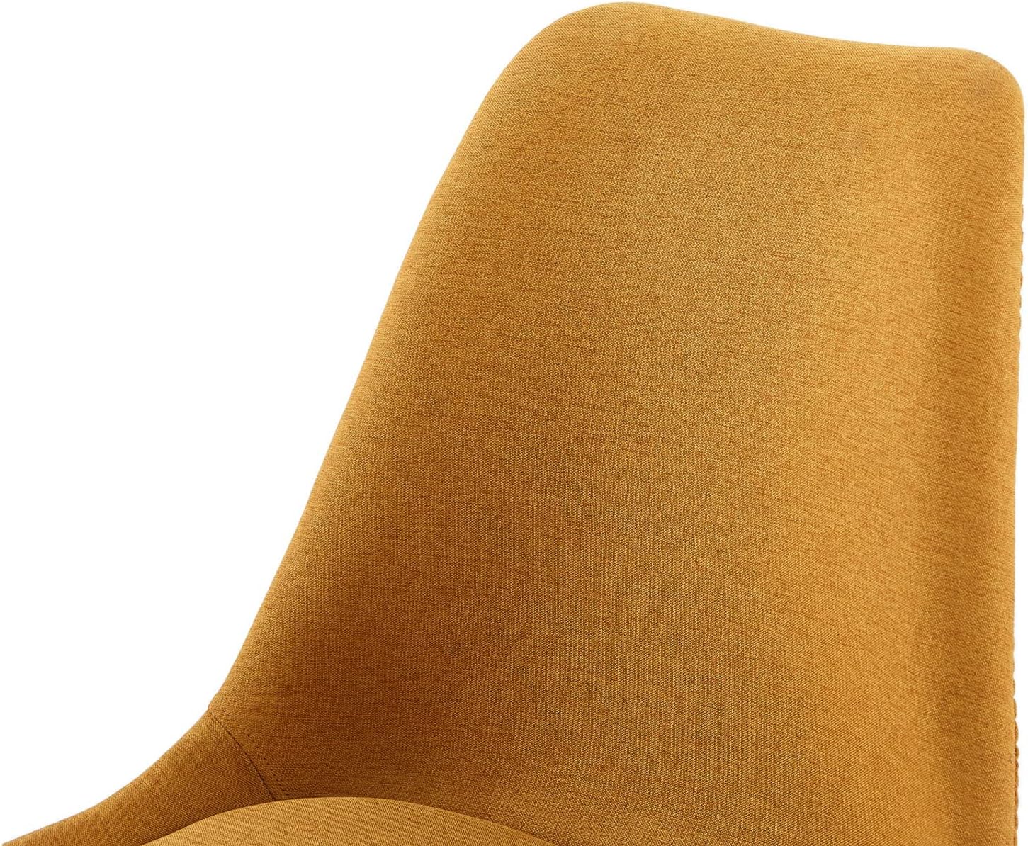 EGGREE - Lot de 2 chaises scandinaves tissu lin jaune, bois hêtre, rembourrées