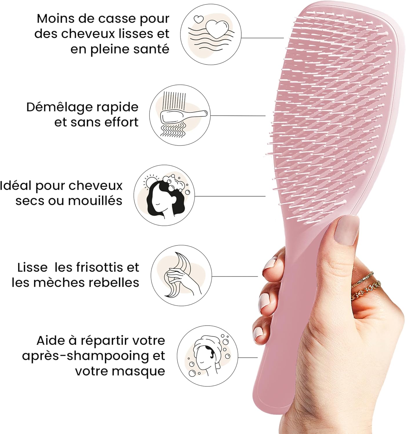 Tangle Teezer - Ultimate Detangler - Picots 2 niveaux - Démêle & réduit la casse