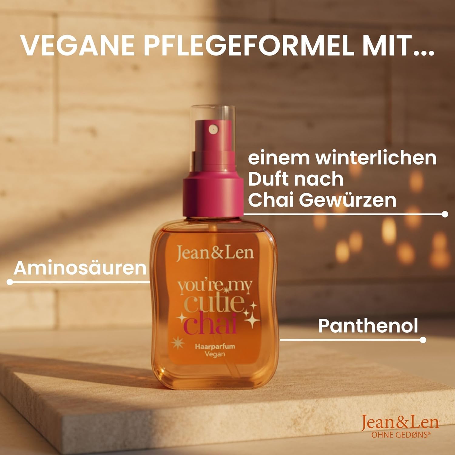 Jean & Len - You're My Cutie Chai - 105 ml x2 - parfum chai, vanille, orange, soin cheveux