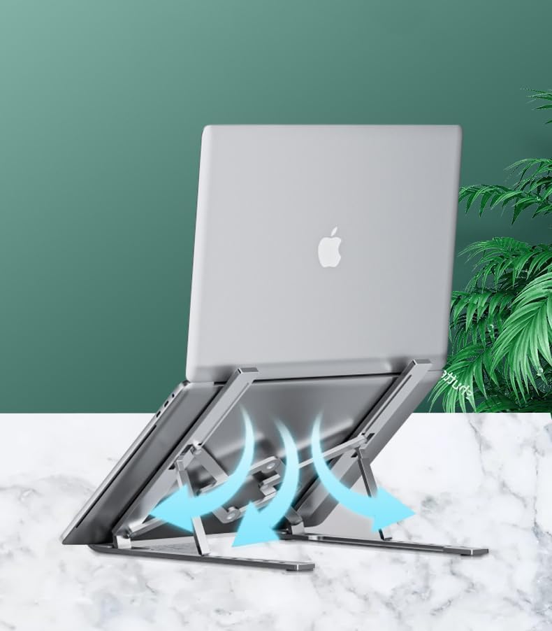 Support ordinateur portable aluminium ventilé, réglable, 10-17.3 pouces