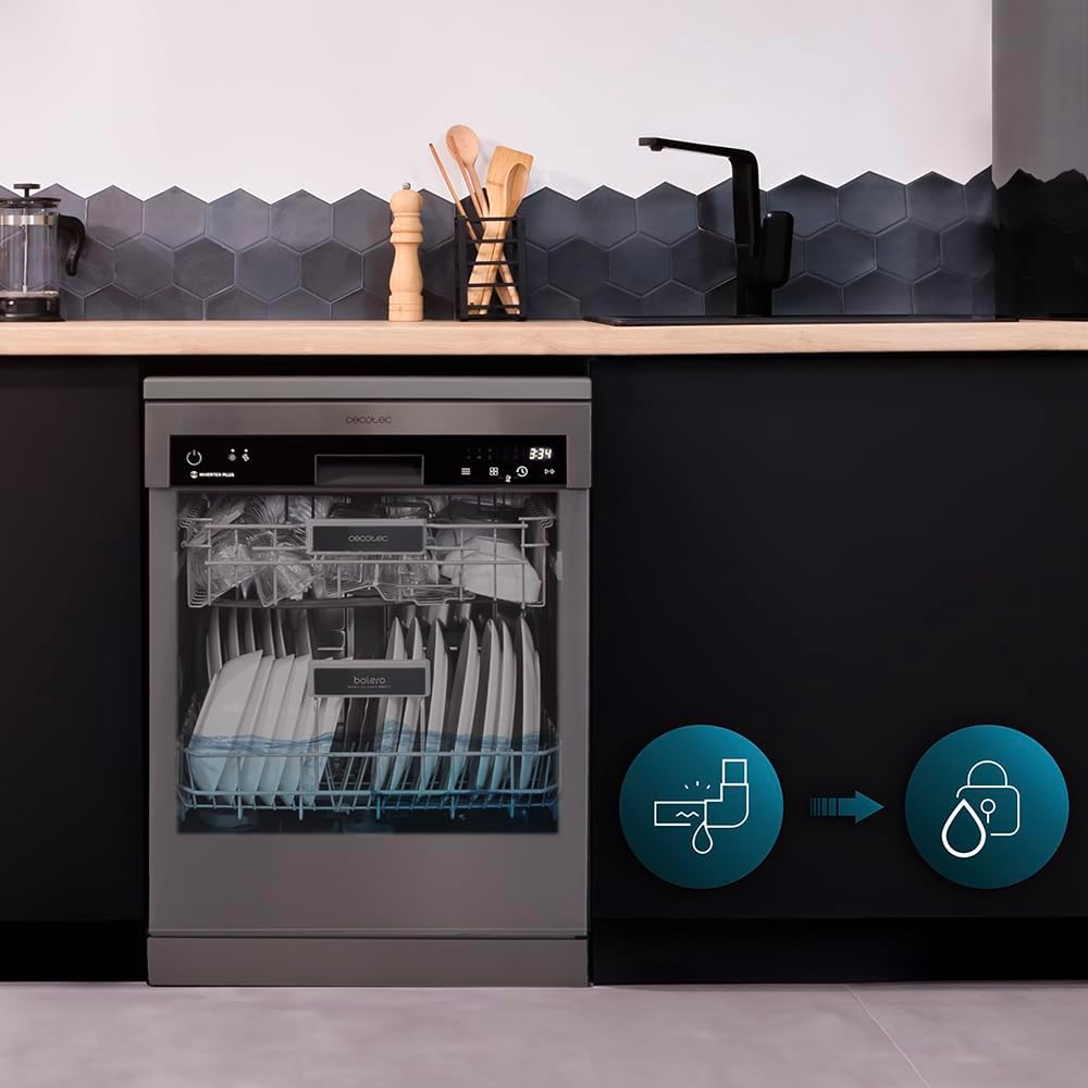 Cecotec - Bolero Aguazero 6500 - 60 cm - 15 couverts, 3 paniers, 6 programmes