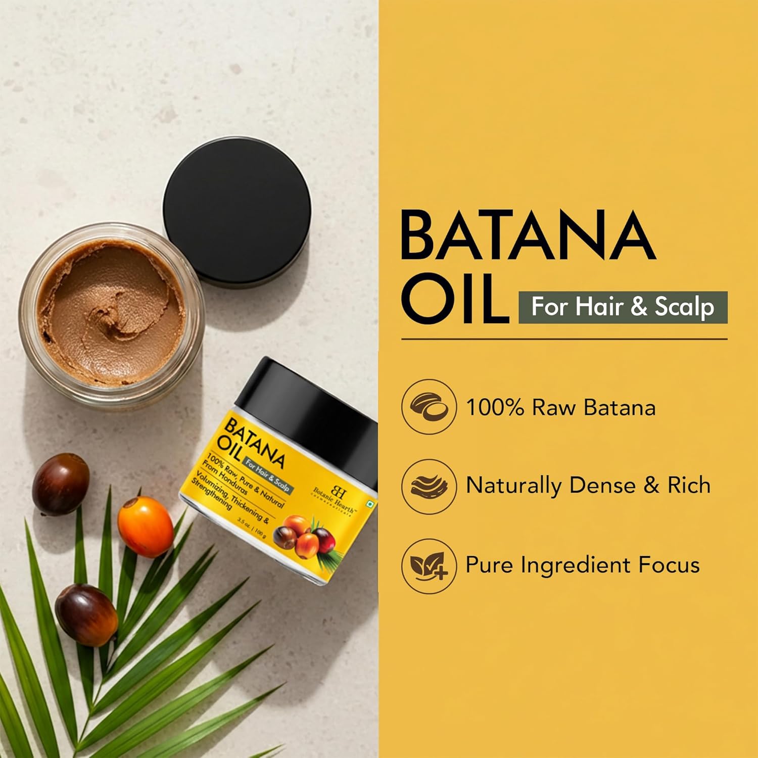 Botanic Hearth - Huile Batana 103,5 ml - soin nourrissant cheveux/peau