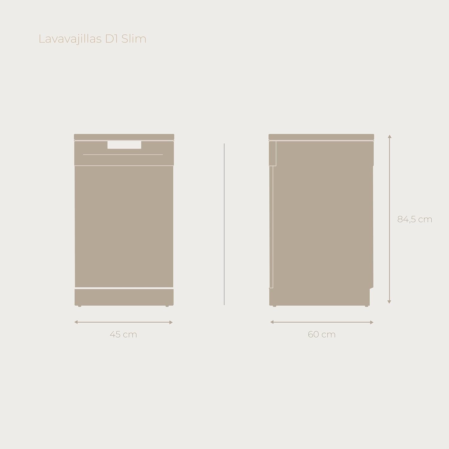 EVVO - lave-vaisselle D1 Slim - 45 cm - 9 couverts, 5 programmes, plateau réglable, inox