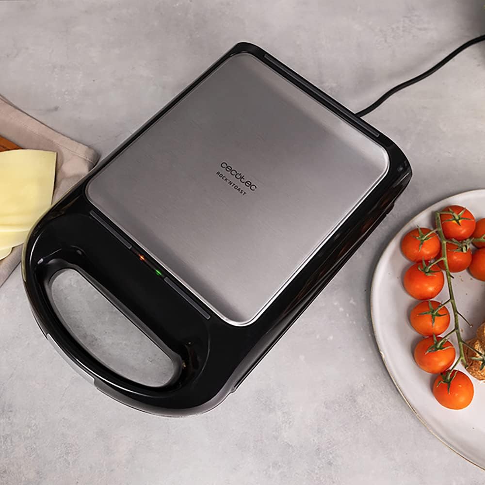 Cecotec - Rock’nToast Family - 4 sandwichs, 1500W, inox, antiadhésif