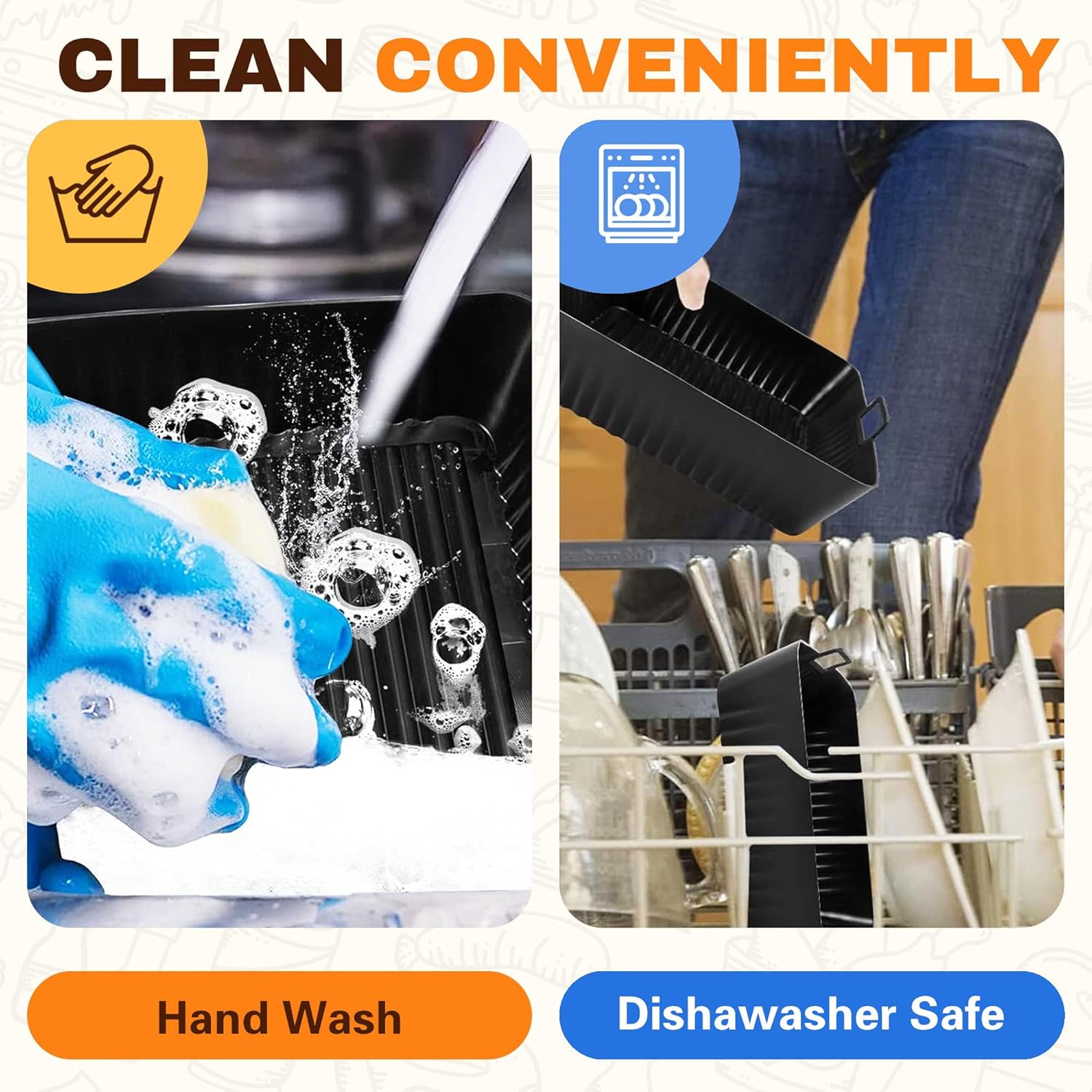 Accessoire Air Fryer - silicone - 3pcs, compatible Ninja 10,4L AF500EU