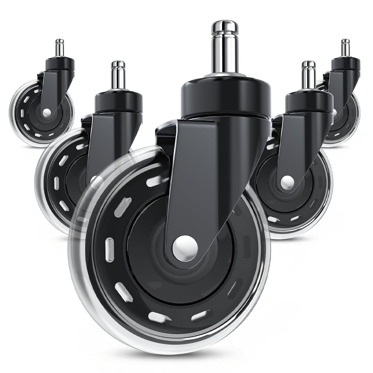 COSYLAND - Set de 5 roulettes - 10x22 mm - silencieuses, sols durs