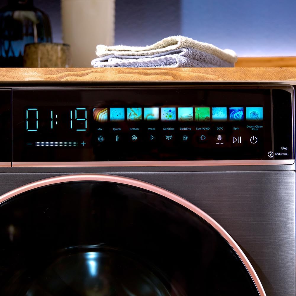 Cecotec - Bolero DressCode 8kg frontal, acier, 1400tr, 10,3