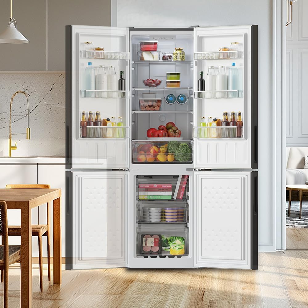 Cecotec - Bolero CoolMarket Combi 250 - 250L - Total No Frost, verre gris, Multi Air Flow, classe E