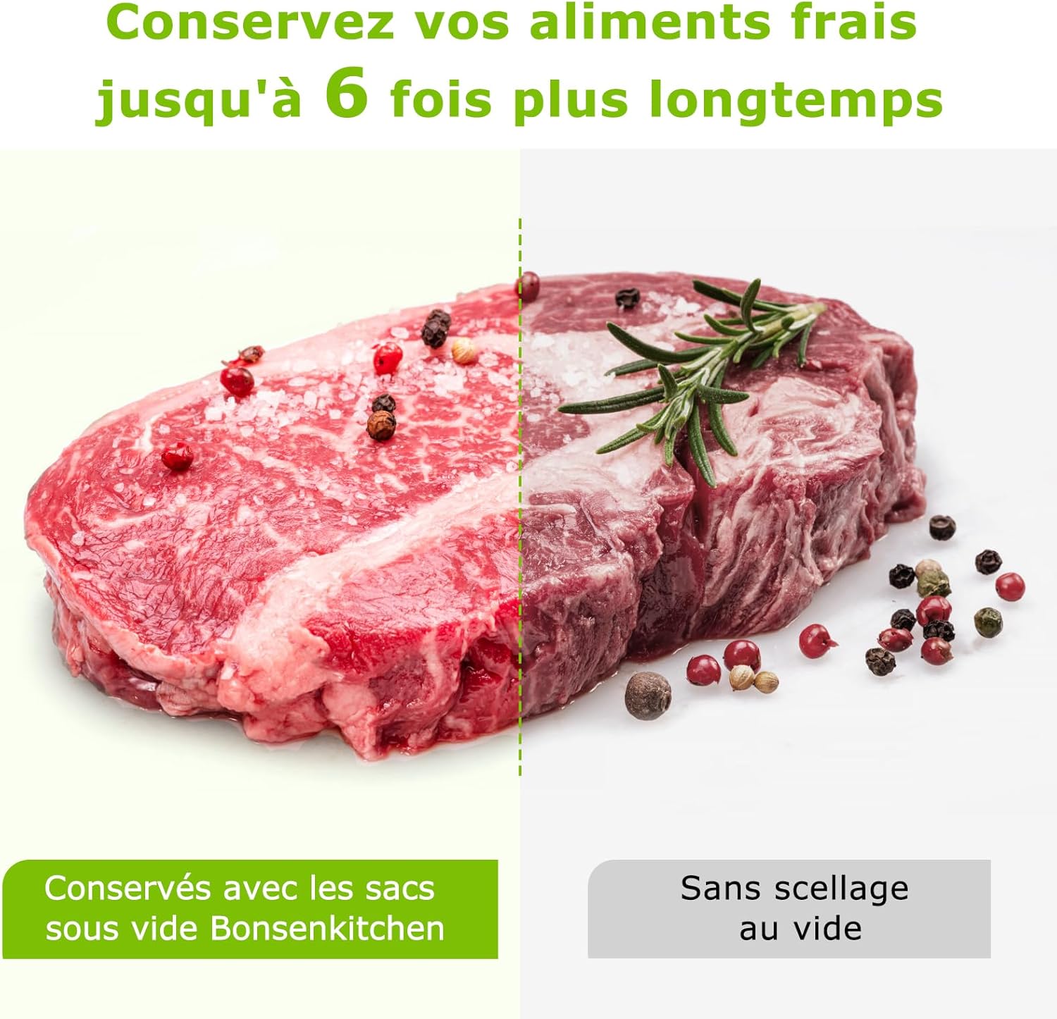 Bonsenkitchen - sacs sous vide VB32 - 20x30 cm - 40 sachets sans BPA