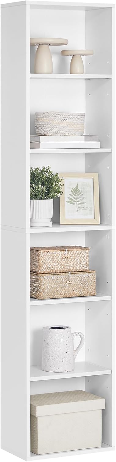 VASAGLE - étagère 6 niveaux - 24x40x178,5 cm - rangement ouvert, blanc LBC167T14