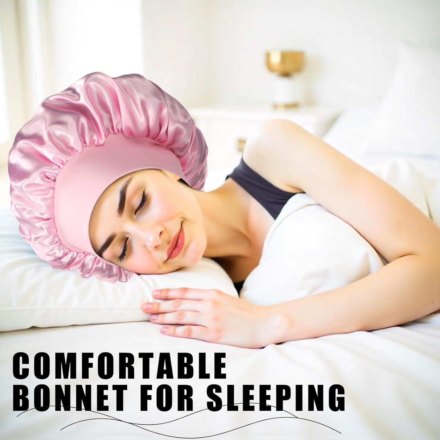 Bonnet cheveux satin nuit - élastique, soin cheveux, soyeux, protection