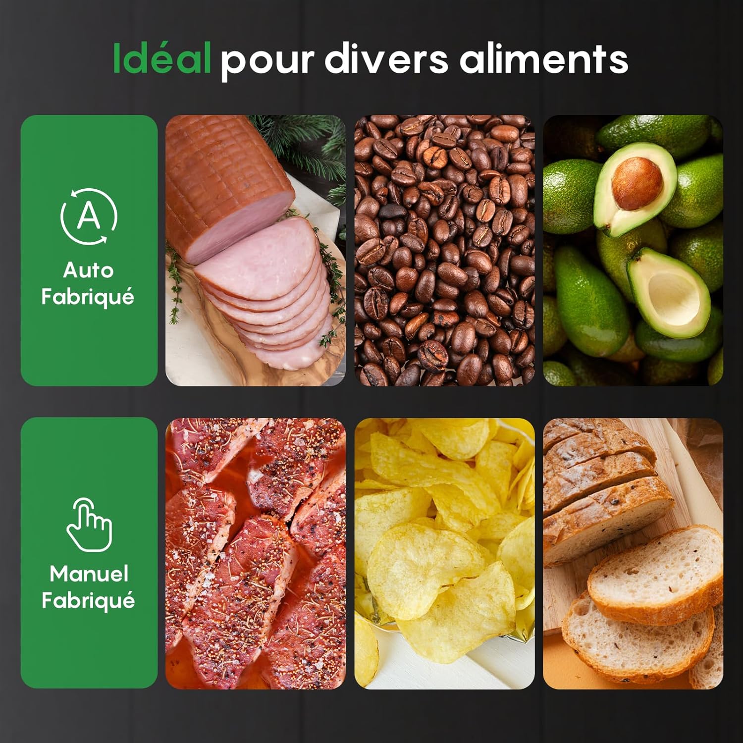 FRESKO - Machine Sous Vide AutoMax - compacte - 140W, détection sec/humide, coupeur intégré, 2 rouleaux, AutoMax V8