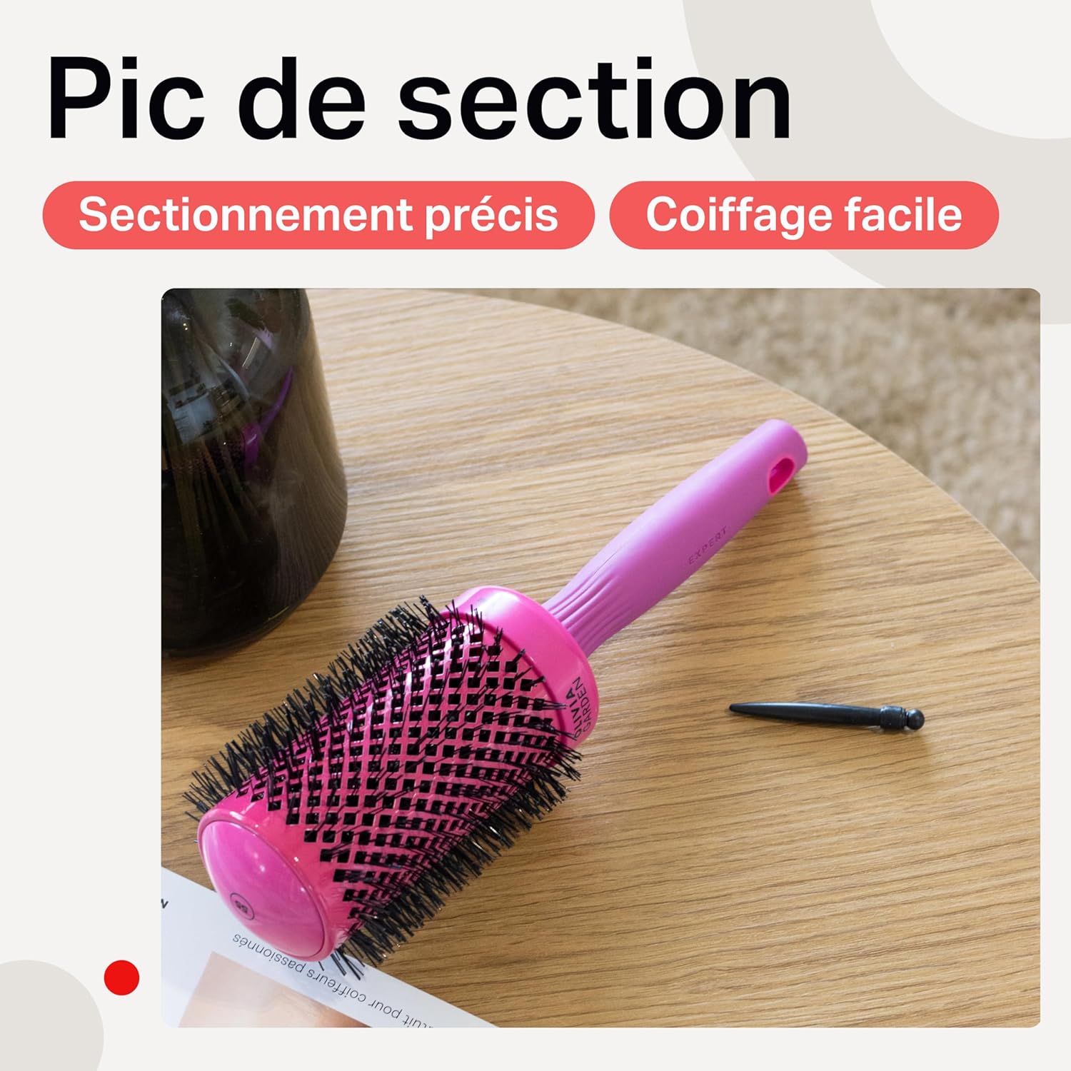 Olivia Garden - Expert Blowout Shine - brosse ronde céramique antistatique - brushing lisse et brillant