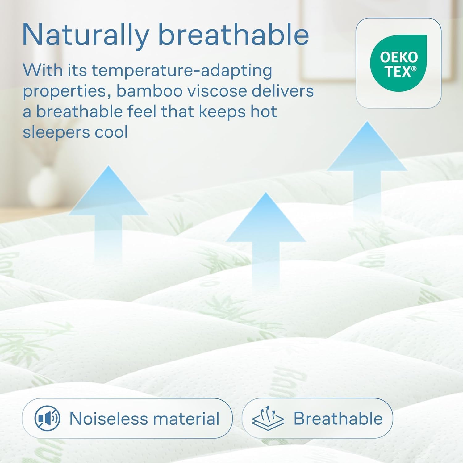 Surmatelas Confort Nuageux - 135x190 cm - viscose bambou, ultra-doux, respirant