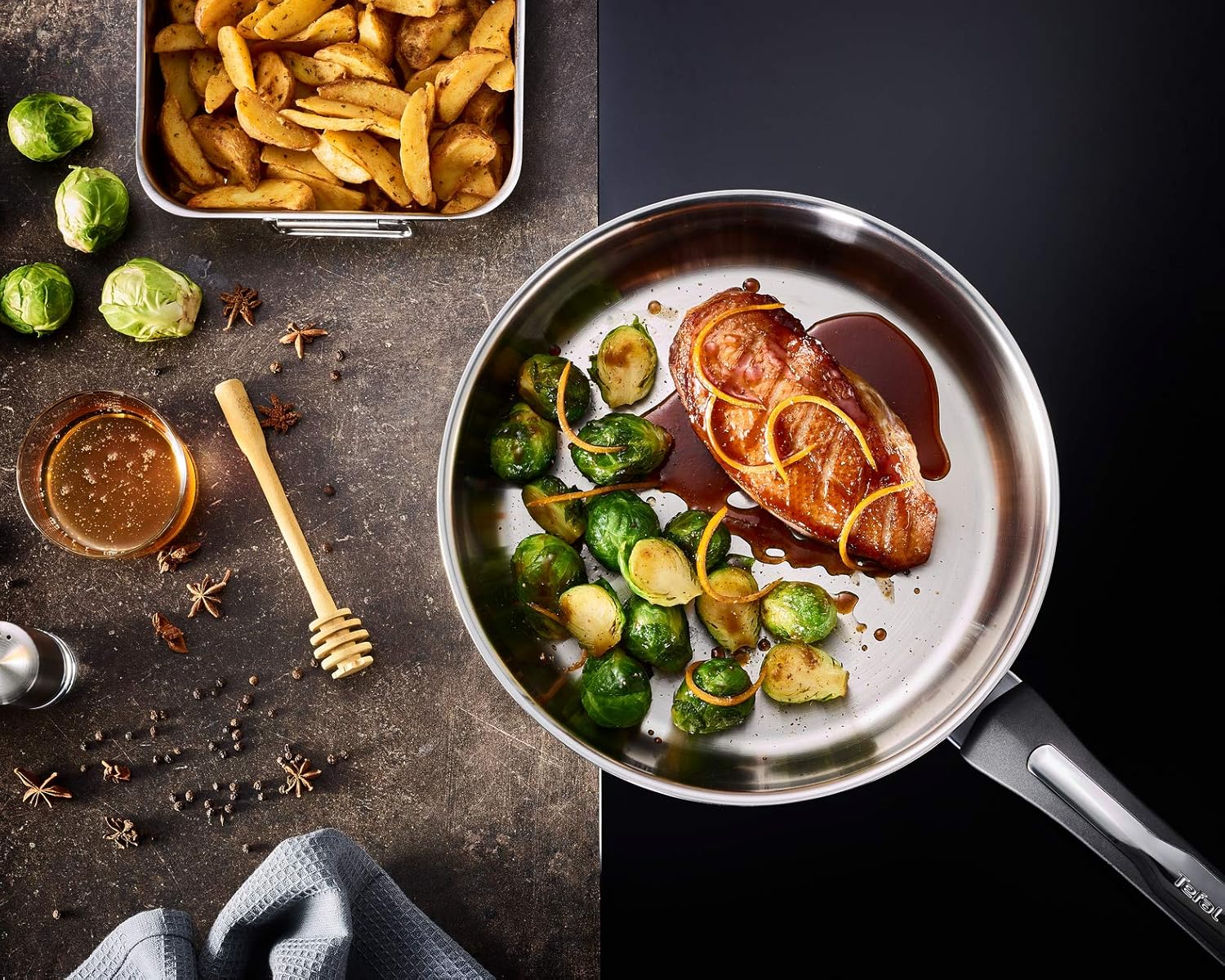 Tefal - Emotion série - poêle 28 cm inox, diffusion homogène, E3010604