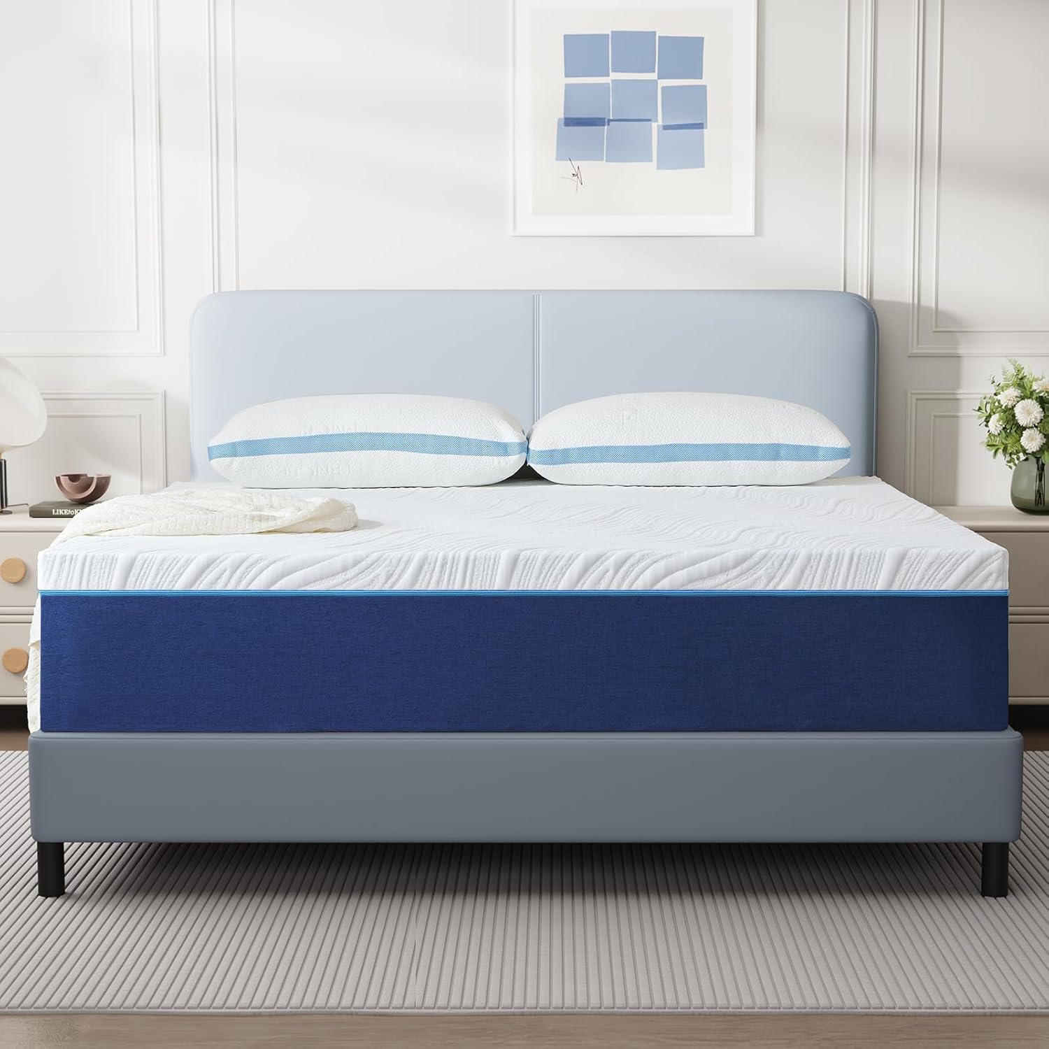 Matelas - mousse mémoire, 140x190x16cm, 7 zones, double face