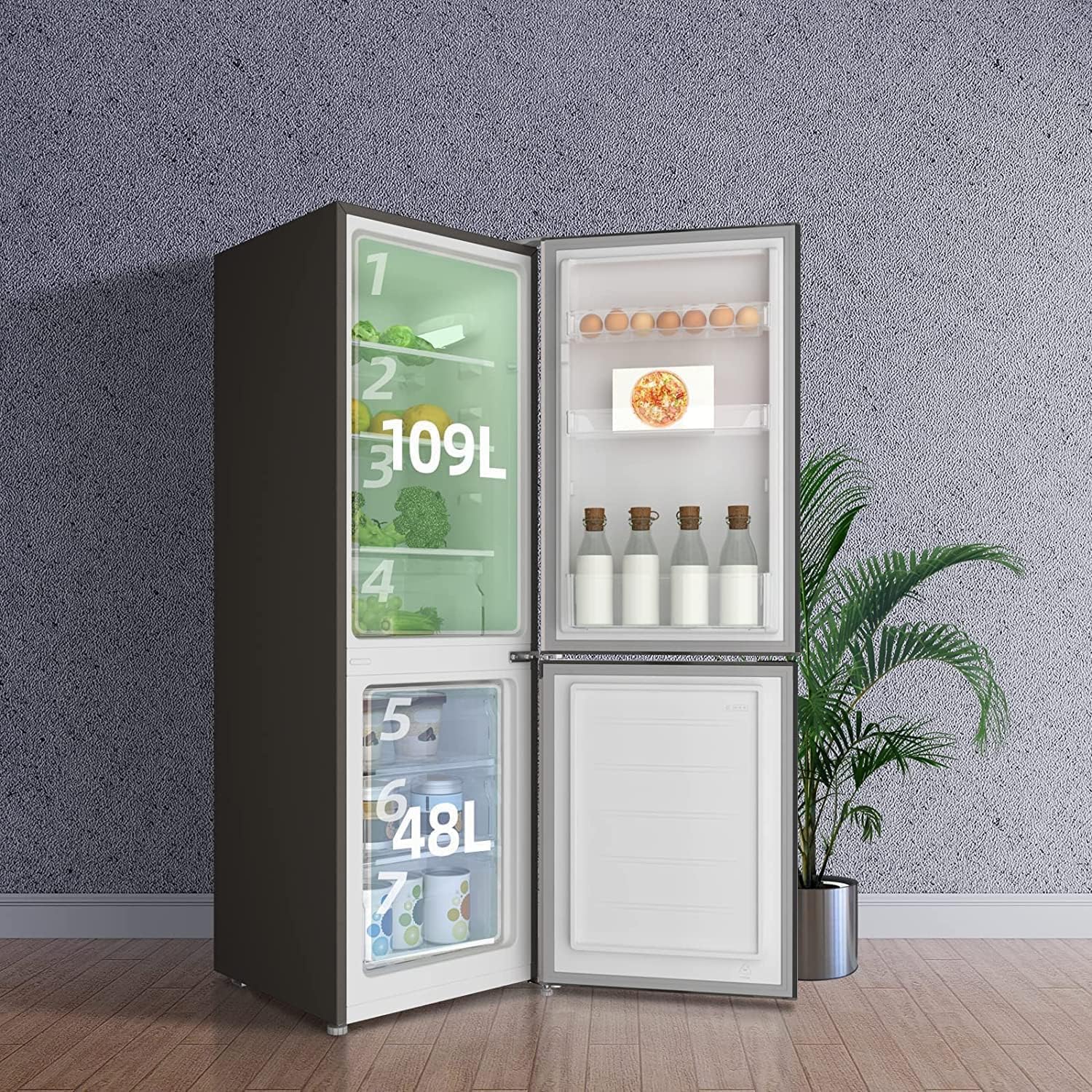 CHIQ - FBM157L42 - 157L, 47cm, low frost, portes réversibles, 39 dB