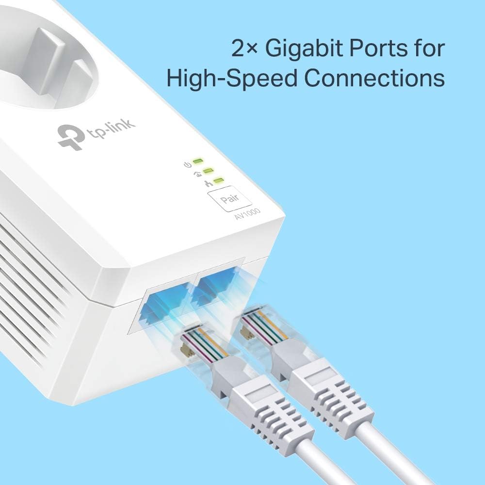 TP-LINK - Starter Kit Powerline 2 ports GigE, HomePlug AV, TL-PA7027P V1