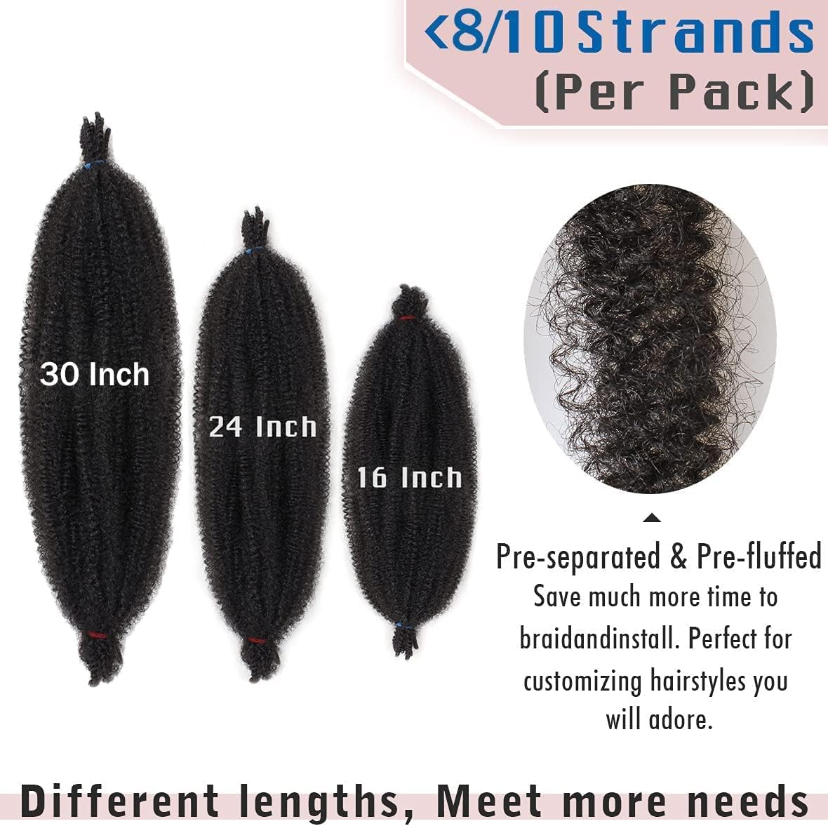 Xtrend - Afro Twist Springy - 30 pouces - 8 packs cheveux synthétiques naturels