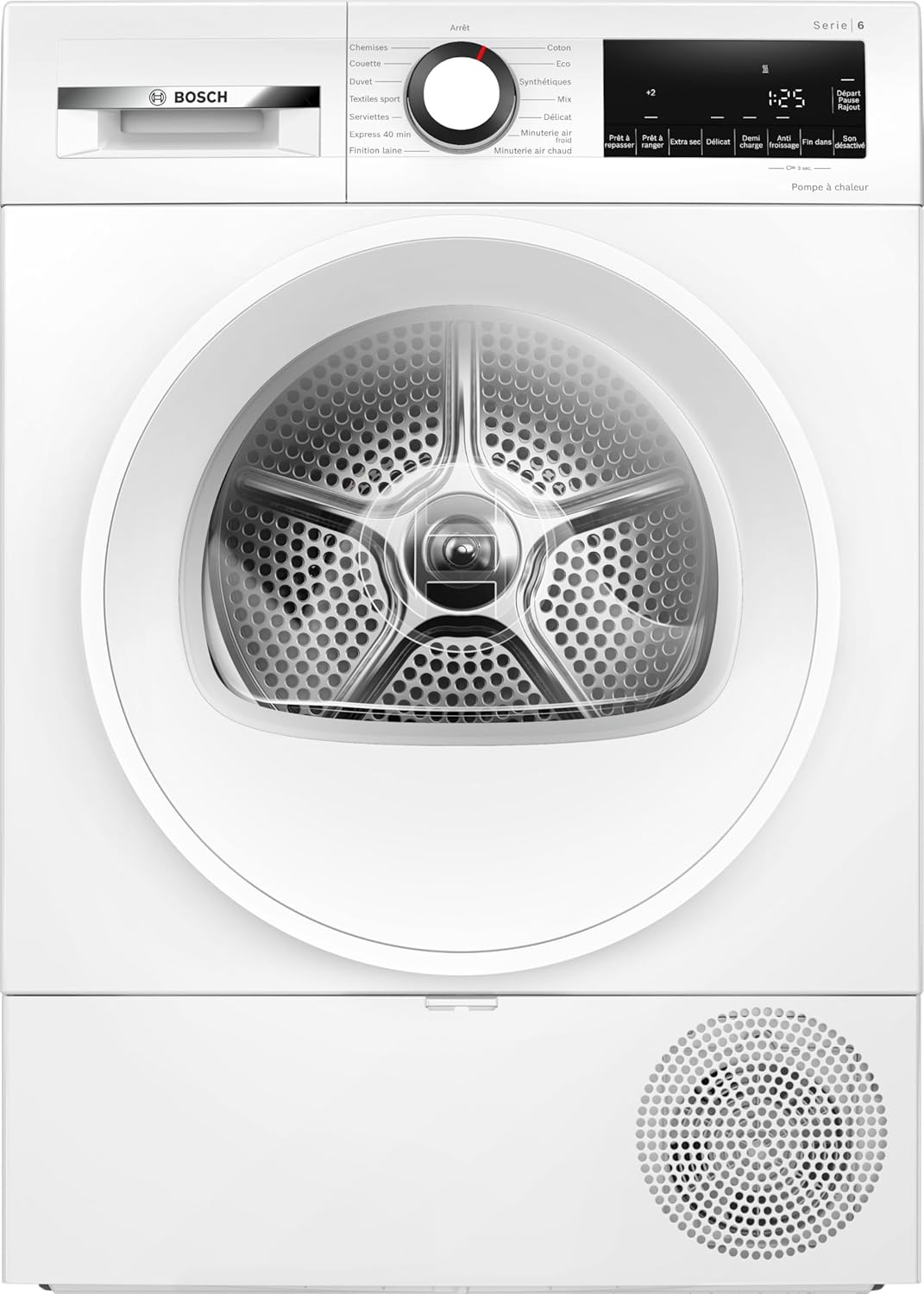 Bosch - Sèche-linge Série 6 - 9 kg, pompe à chaleur, blanc - WQG1420DFR