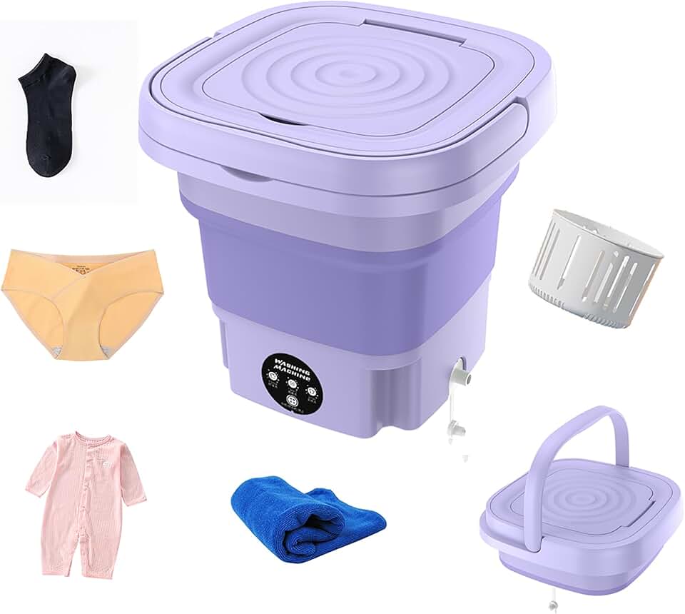 Machine à laver portable 12L - mini, compacte, bébé, camping, pourpre