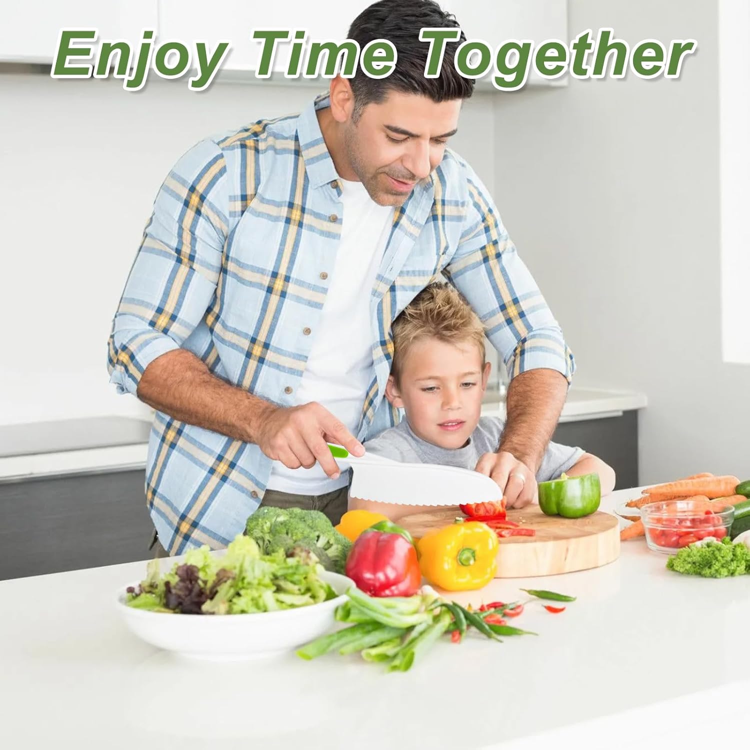 Couteaux de cuisine enfants - set plastique, planche, éplucheur - sécurisés, adaptés fruits/légumes