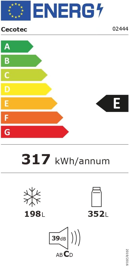 Cecotec - Bolero CoolMarket SBS 550 - 177x90 cm - 550L, No Frost, Inverter Plus